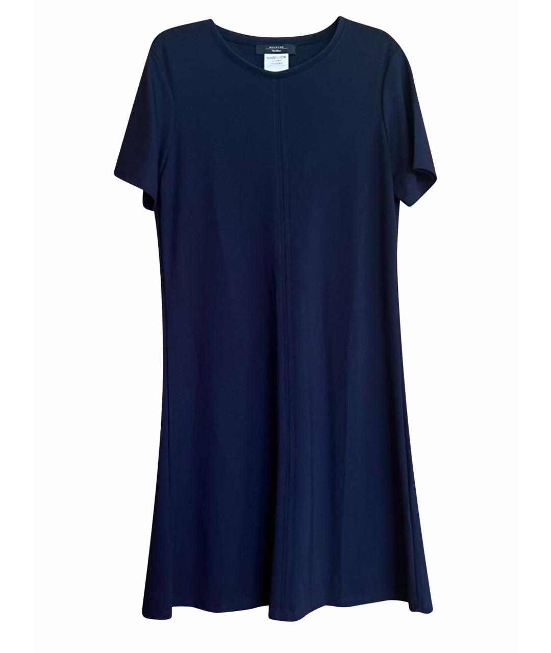 WEEKEND MAX MARA Темно-синее хлопковое повседневное платье, фото 1