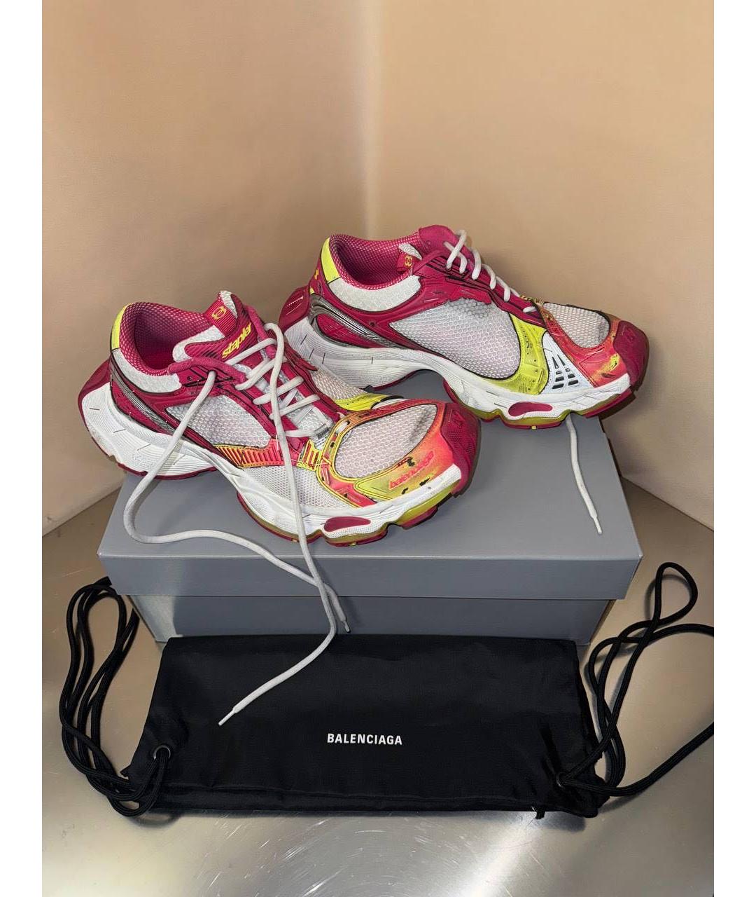 BALENCIAGA Красные низкие кроссовки / кеды из искусственной кожи, фото 2