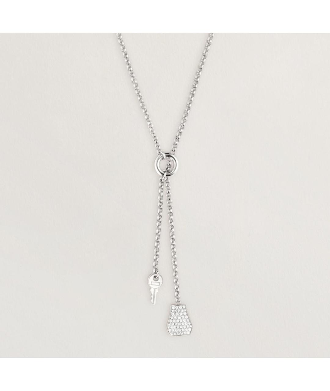 HERMES Серебряное колье из белого золота, фото 5