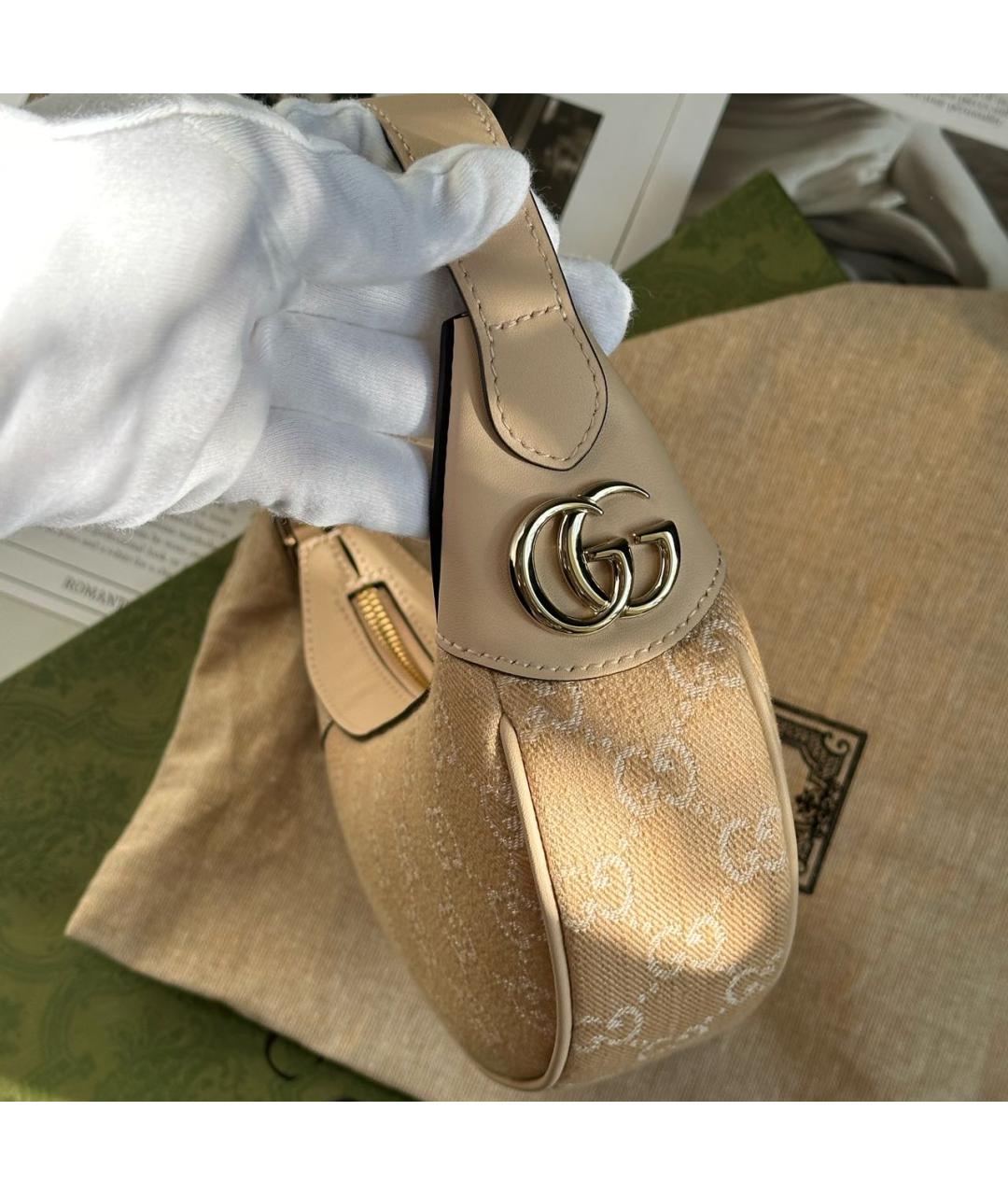 GUCCI Бежевая сумка с короткими ручками, фото 3