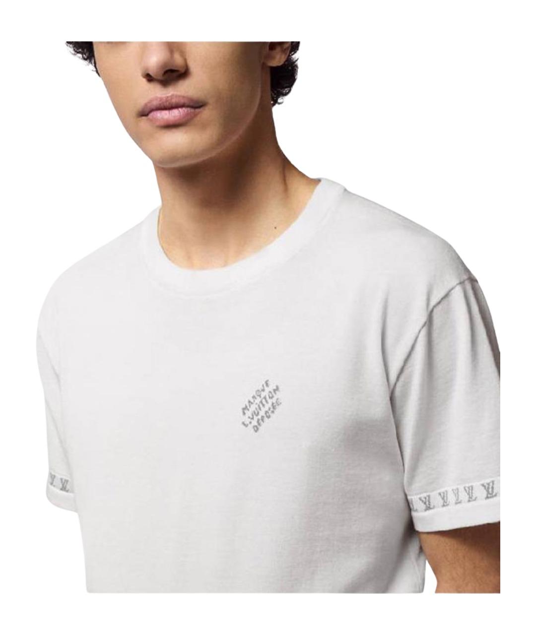 LOUIS VUITTON Белая хлопковая футболка, фото 2