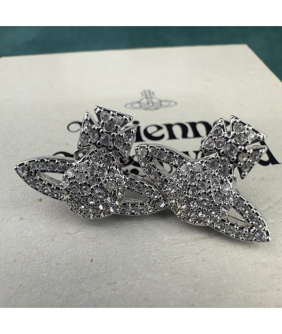 VIVIENNE WESTWOOD Белые платиновые серьги, фото 2