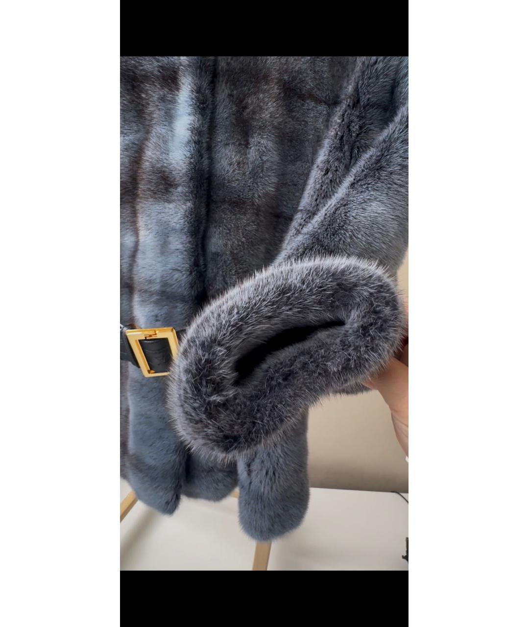 FENDI Синяя меховая шуба, фото 2