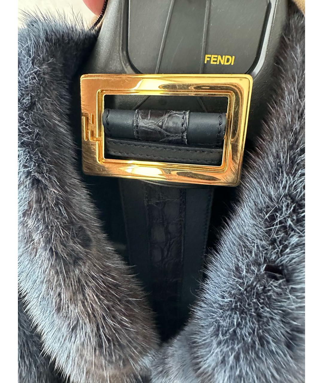 FENDI Синяя меховая шуба, фото 3