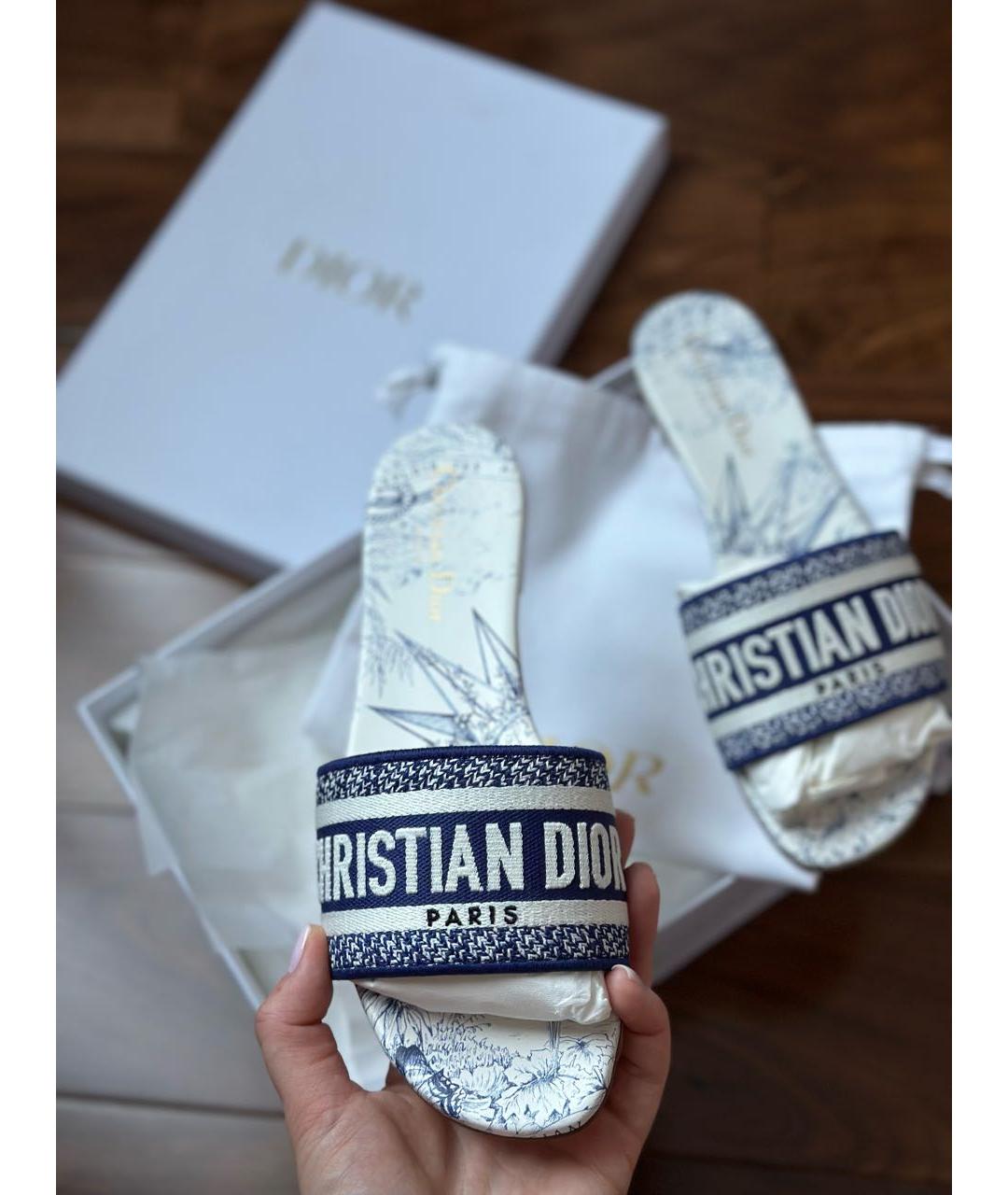 CHRISTIAN DIOR Синие шлепанцы, фото 2