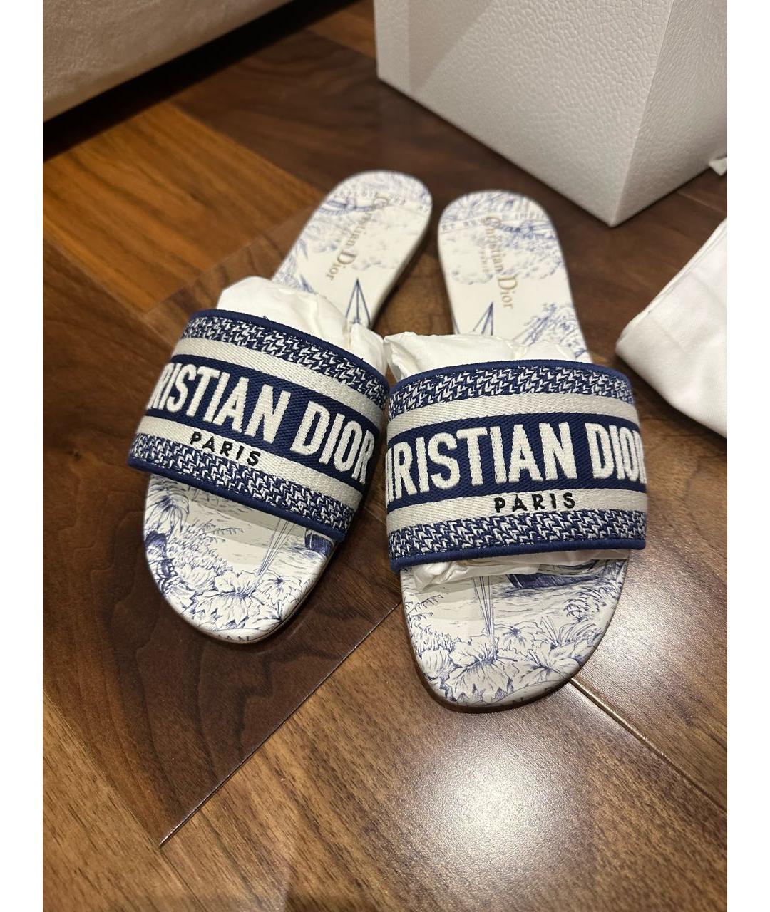 CHRISTIAN DIOR Синие шлепанцы, фото 4
