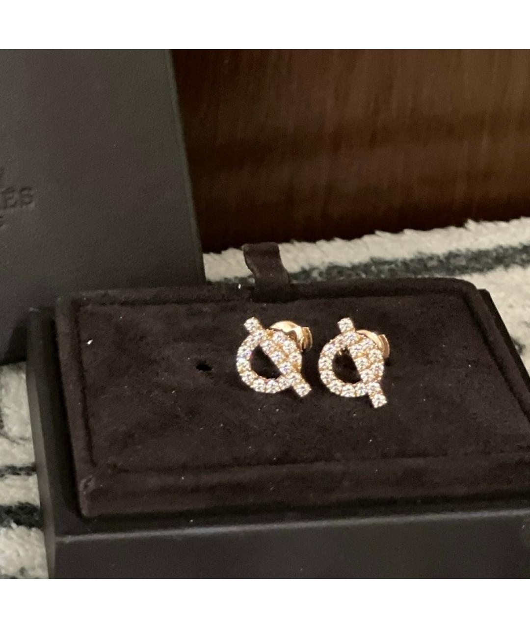 HERMES Розовые серьги из розового золота, фото 2
