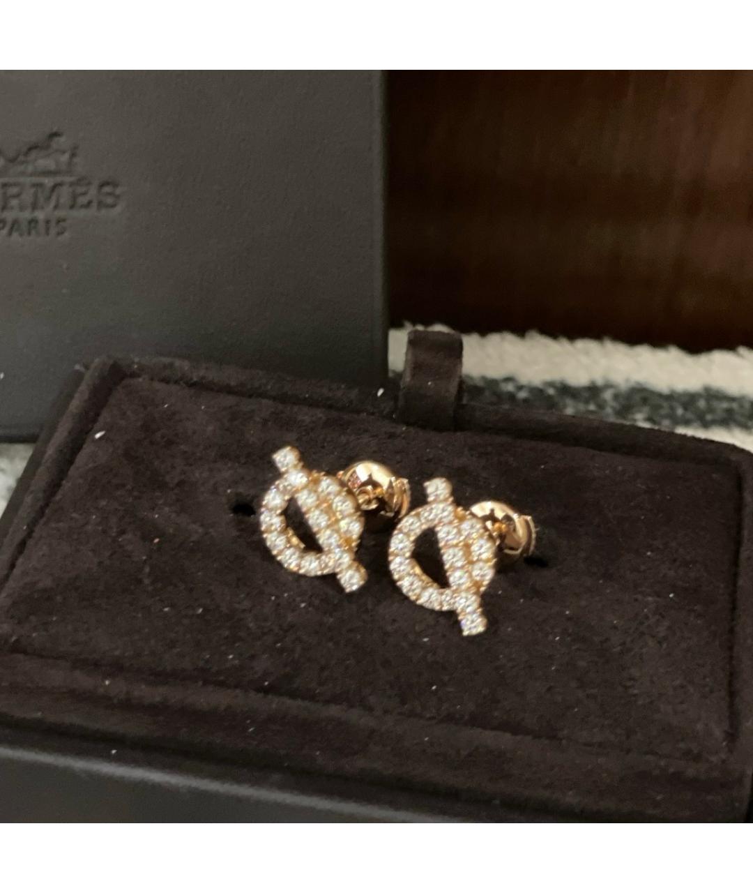 HERMES Розовые серьги из розового золота, фото 3