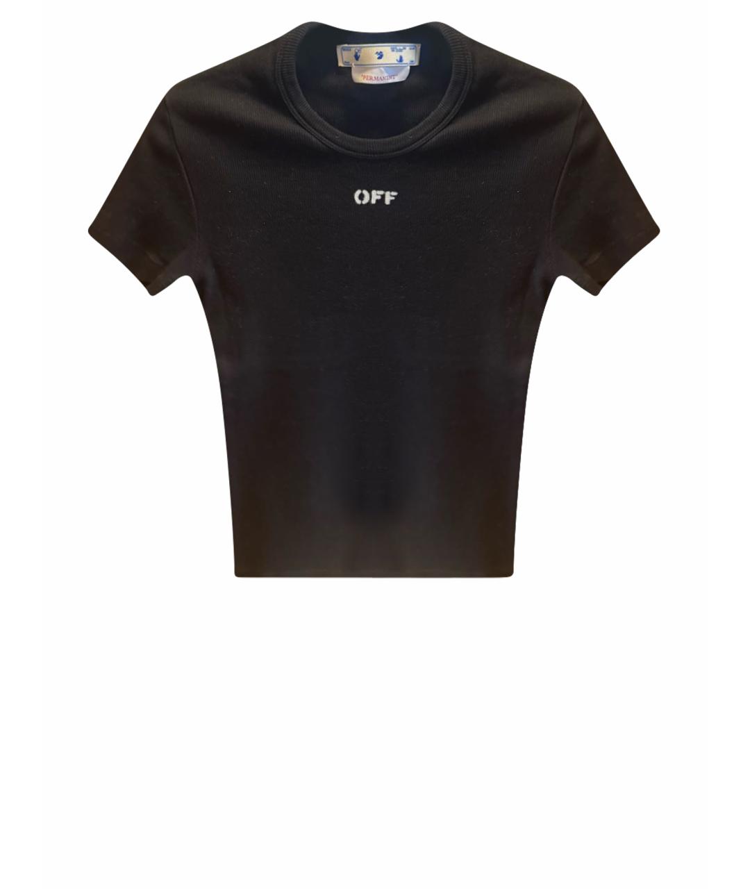 OFF-WHITE Черная хлопковая футболка, фото 1