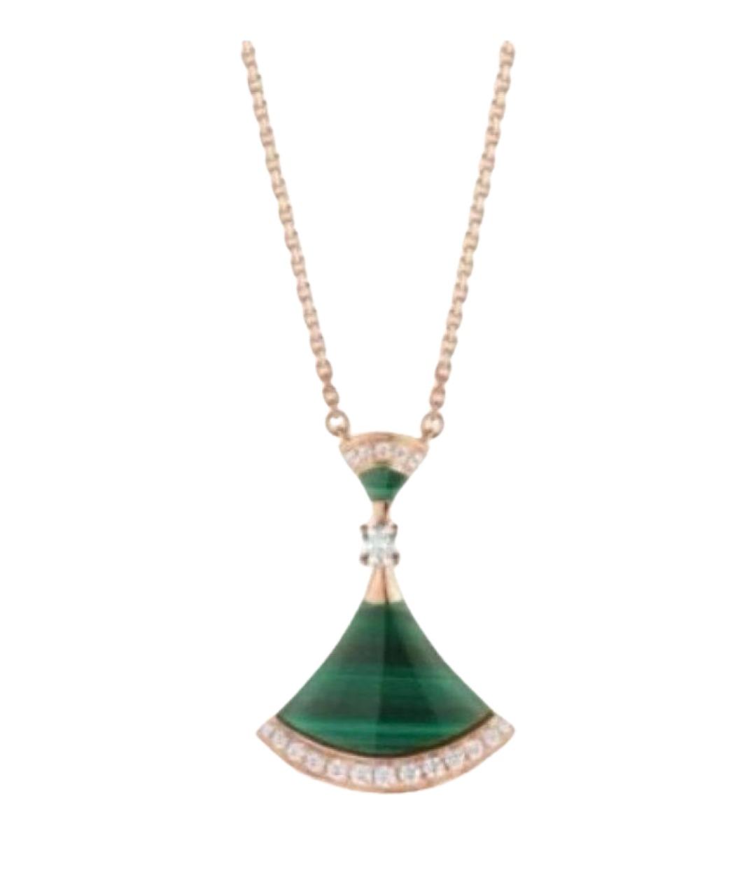BVLGARI Зеленые колье из розового золота, фото 7