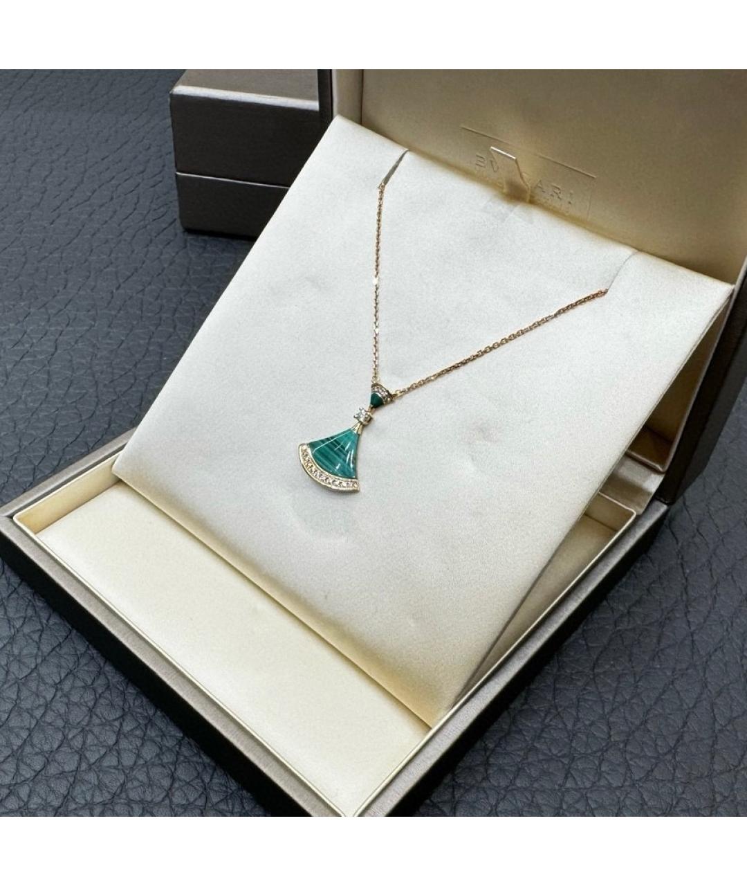 BVLGARI Зеленые колье из розового золота, фото 3