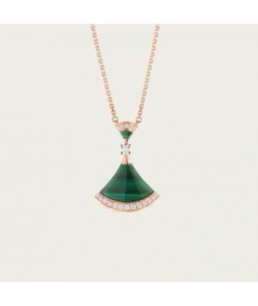 BVLGARI Зеленые колье из розового золота, фото 5