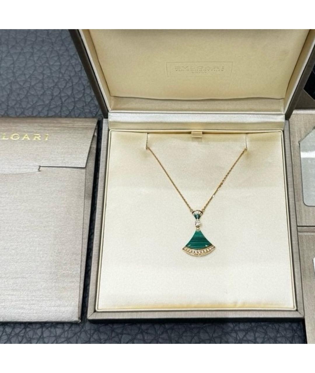 BVLGARI Зеленые колье из розового золота, фото 2