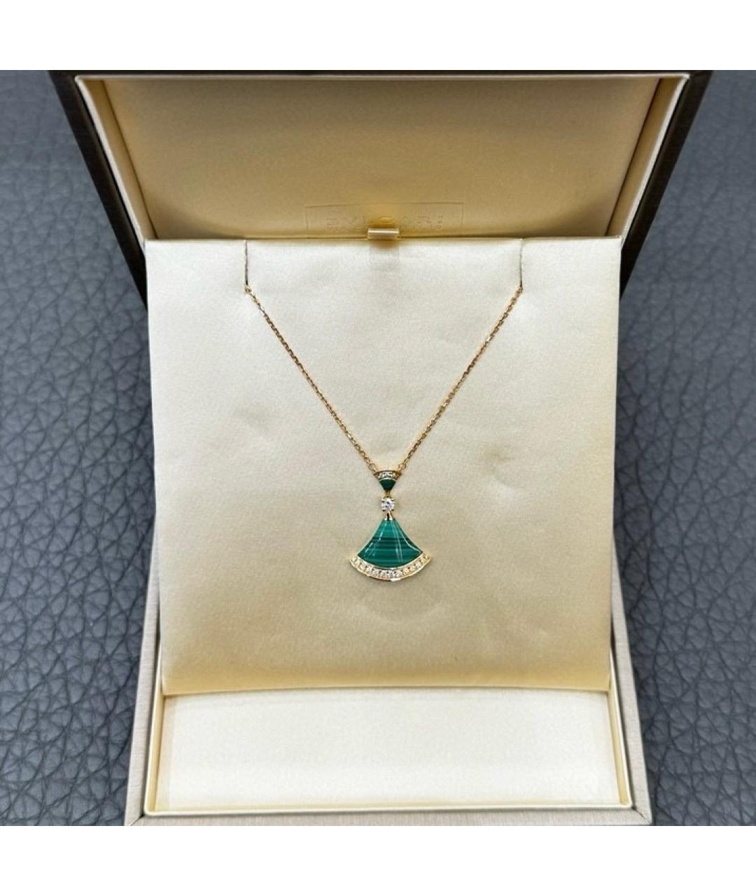 BVLGARI Зеленые колье из розового золота, фото 1