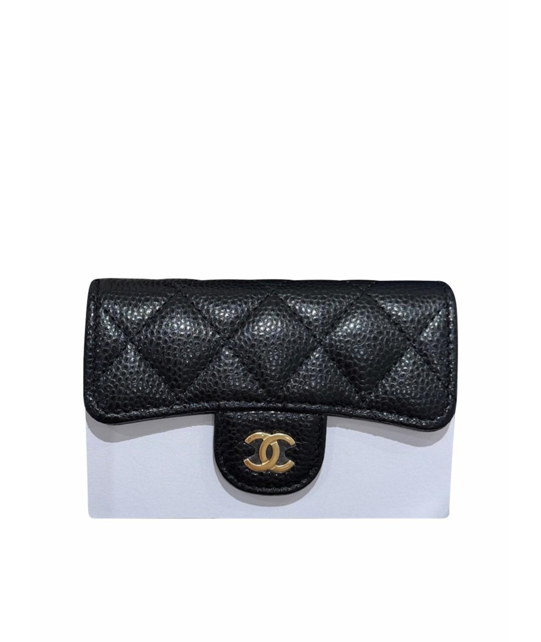 CHANEL Черный кожаный кошелек, фото 1