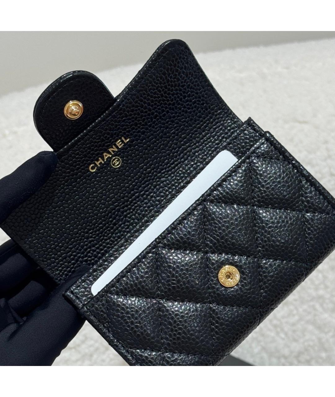 CHANEL Черный кожаный кошелек, фото 6