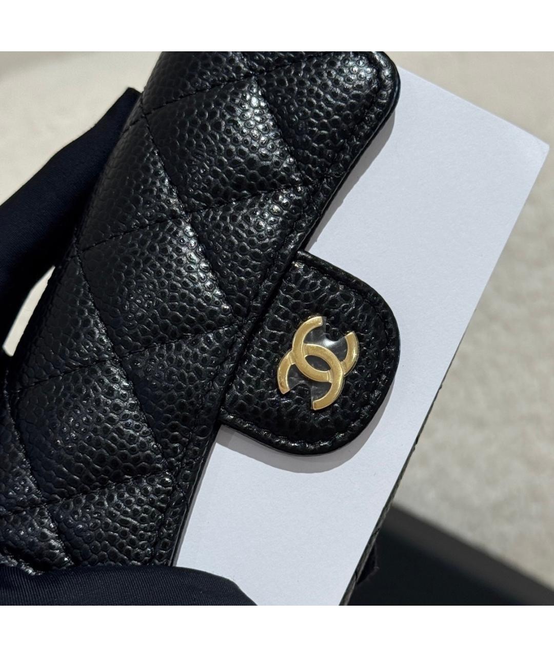 CHANEL Черный кожаный кошелек, фото 3