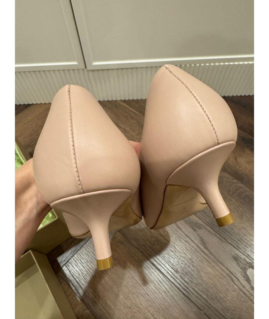 BURBERRY Бежевые кожаные туфли, фото 3