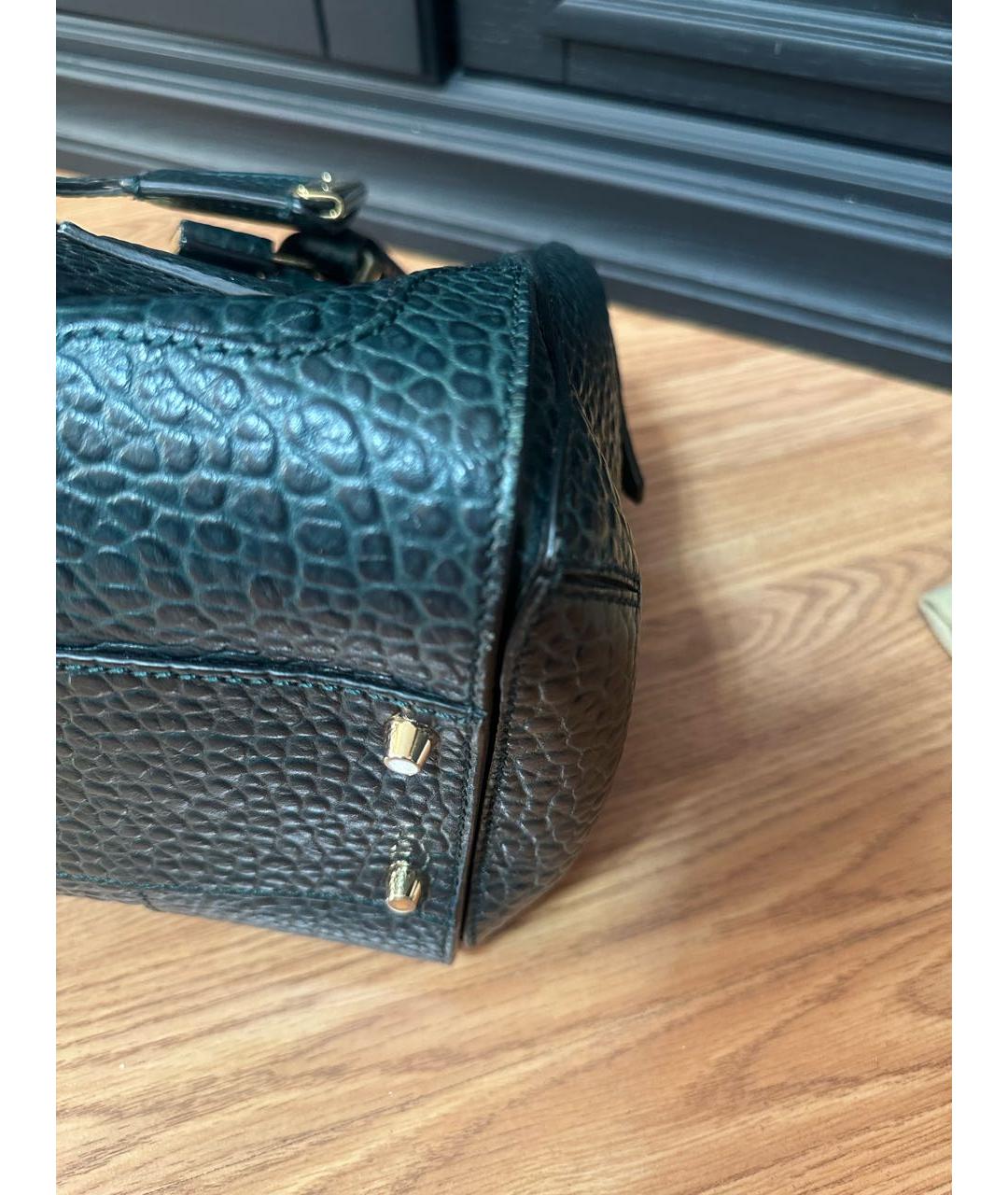BURBERRY Зеленая кожаная сумка тоут, фото 3