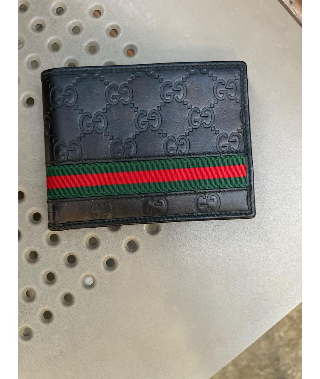 GUCCI Черный кожаный кошелек, фото 6
