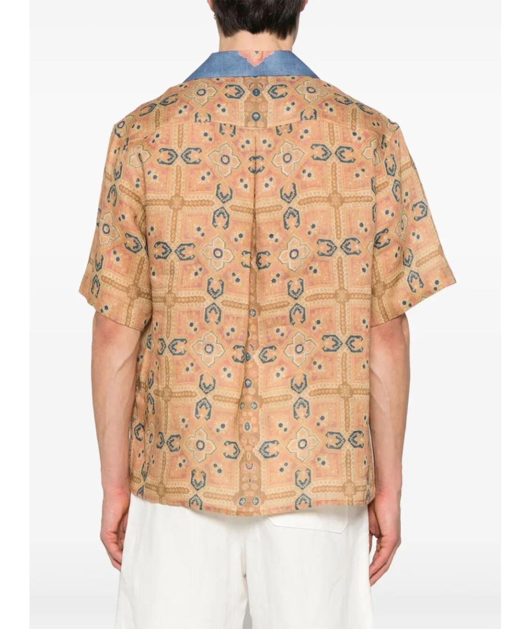 VALENTINO Мульти льняная кэжуал рубашка, фото 4