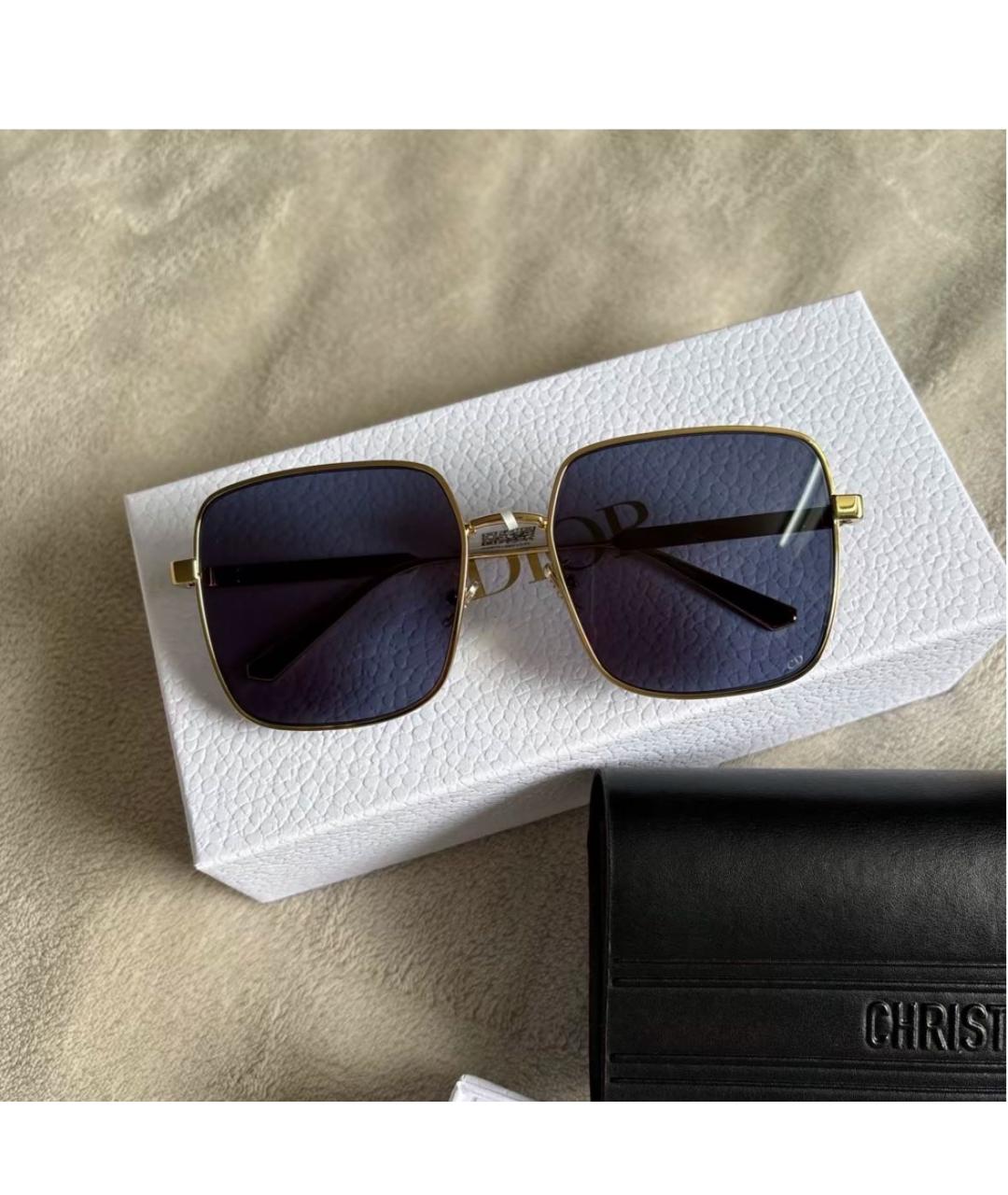 CHRISTIAN DIOR Золотые металлические солнцезащитные очки, фото 2