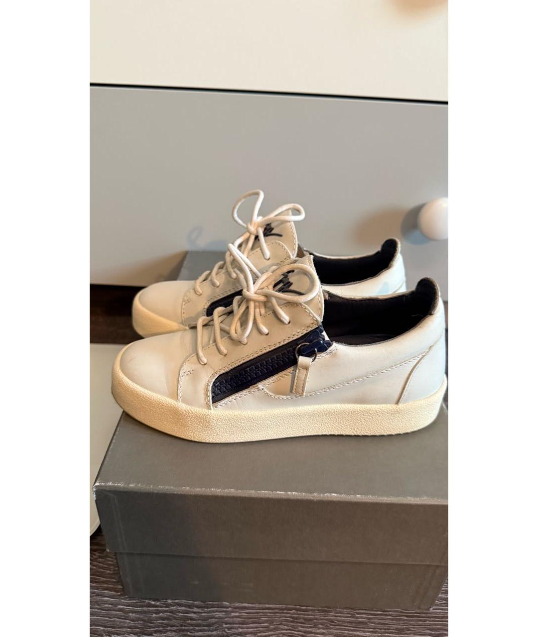 GIUSEPPE ZANOTTI DESIGN Темно-синие кожаные кеды, фото 6