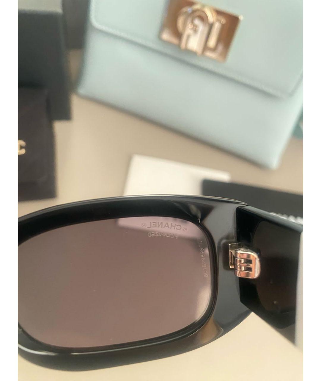 CHANEL Черные пластиковые солнцезащитные очки, фото 4