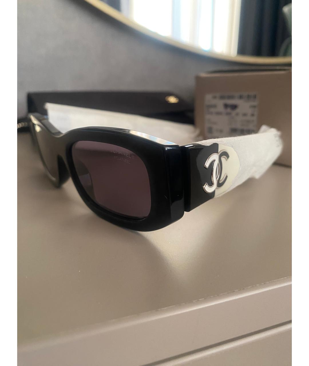 CHANEL Черные пластиковые солнцезащитные очки, фото 3