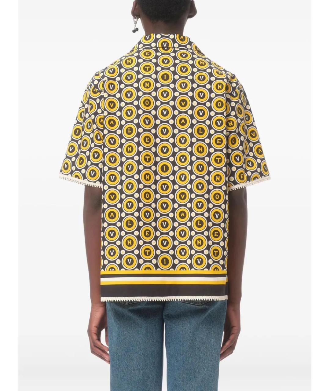 VALENTINO Желтая хлопковая кэжуал рубашка, фото 4