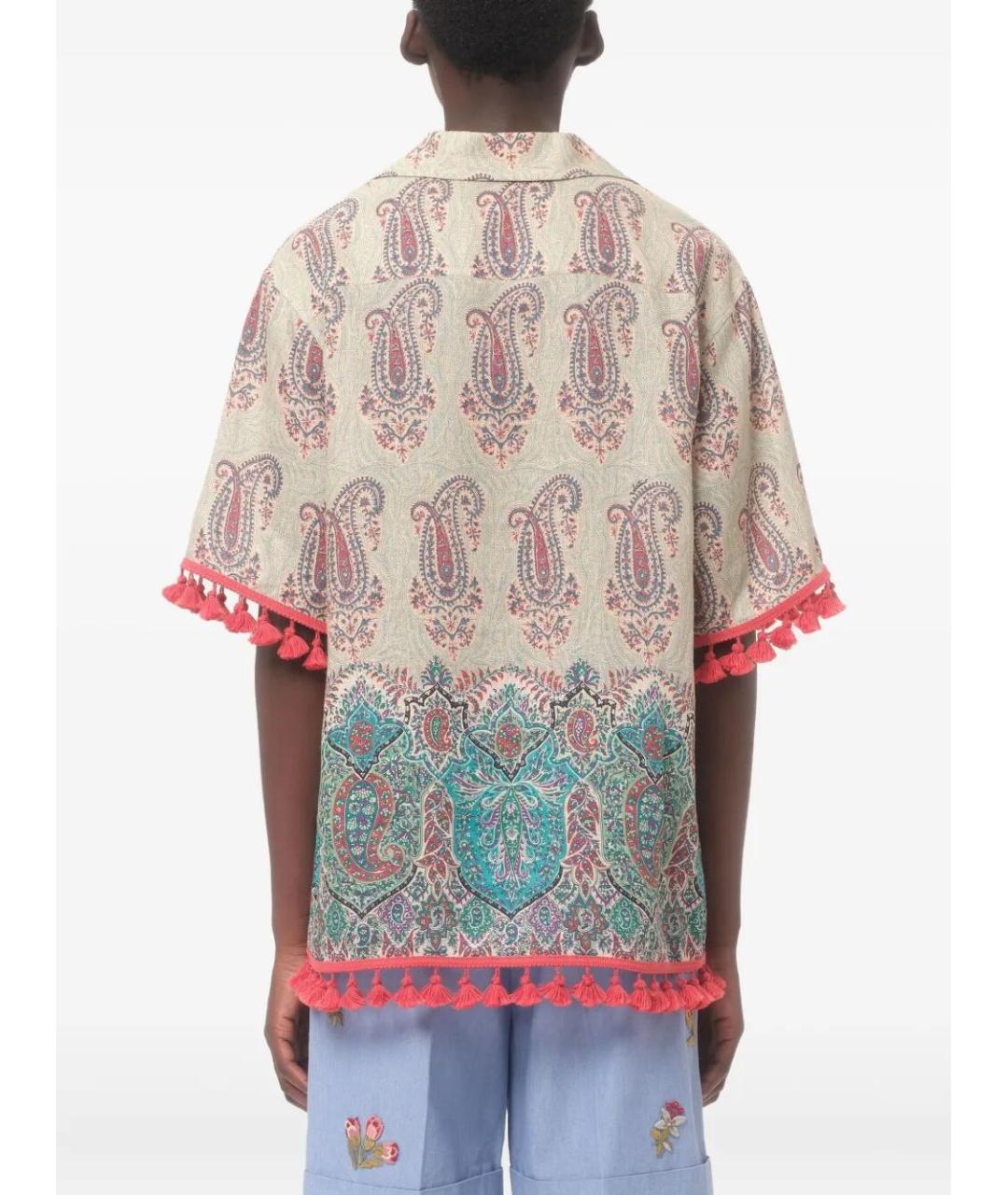 VALENTINO Бежевая льняная кэжуал рубашка, фото 6