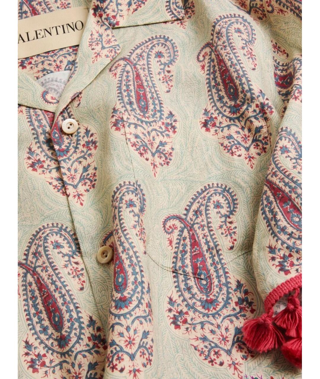 VALENTINO Бежевая льняная кэжуал рубашка, фото 5