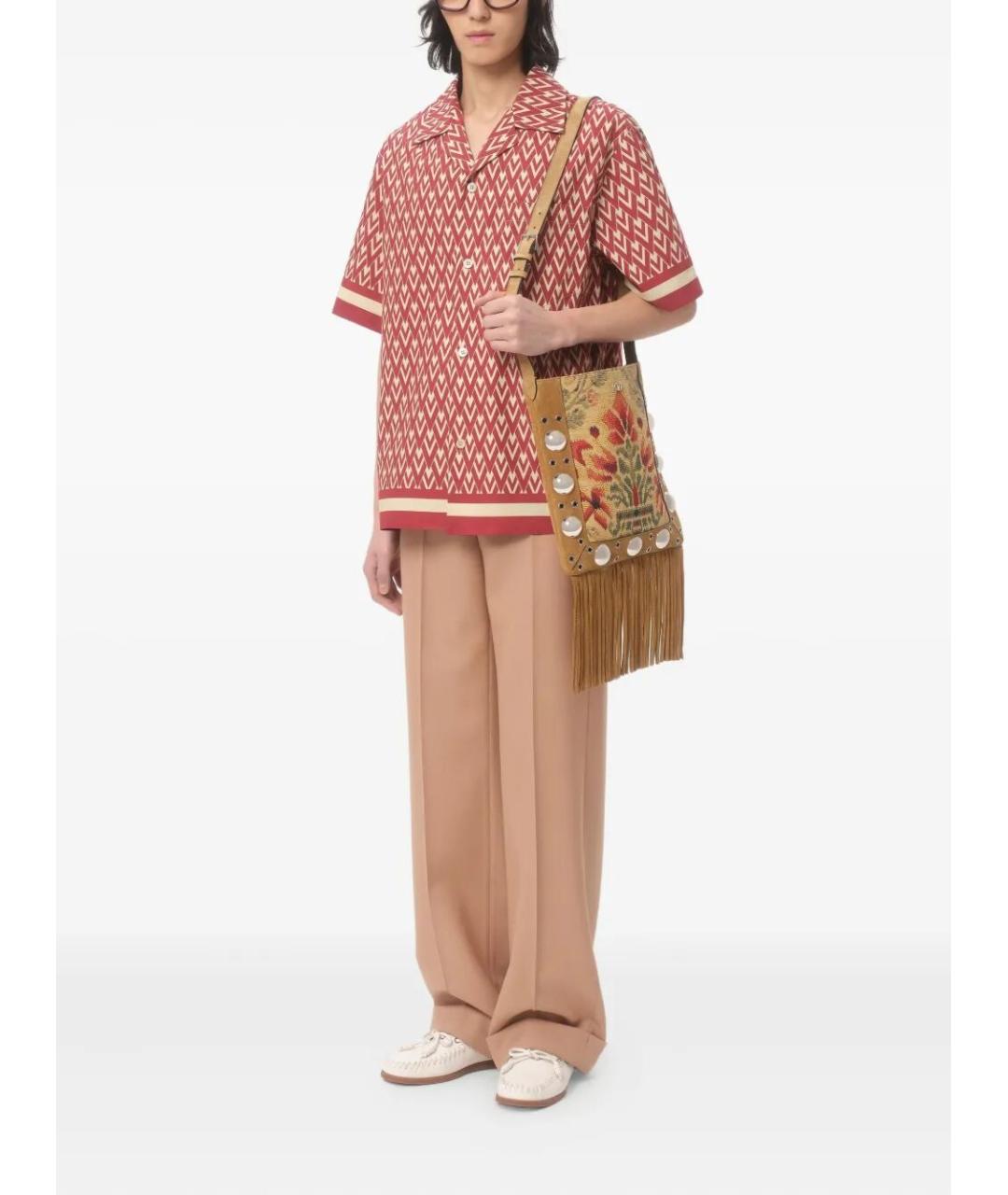 VALENTINO Красная хлопковая кэжуал рубашка, фото 2