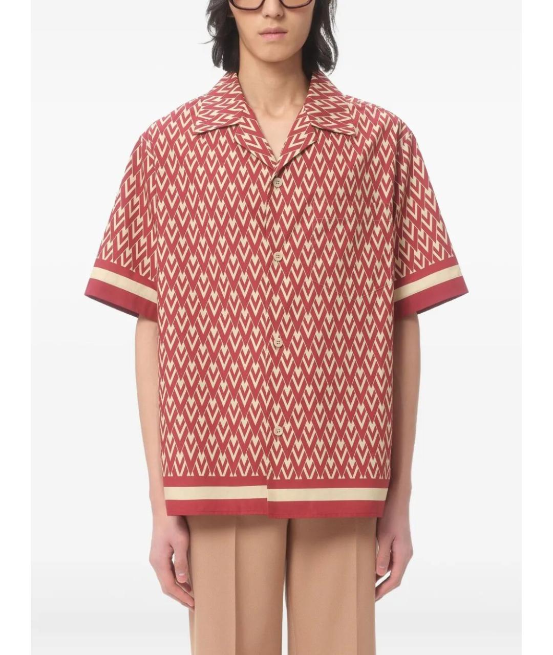 VALENTINO Красная хлопковая кэжуал рубашка, фото 3