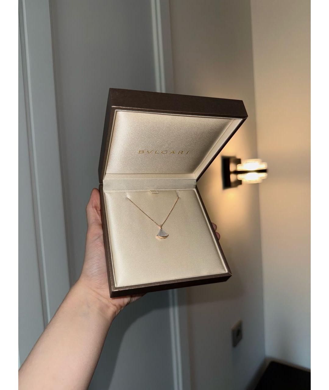 BVLGARI Белое колье из розового золота, фото 2