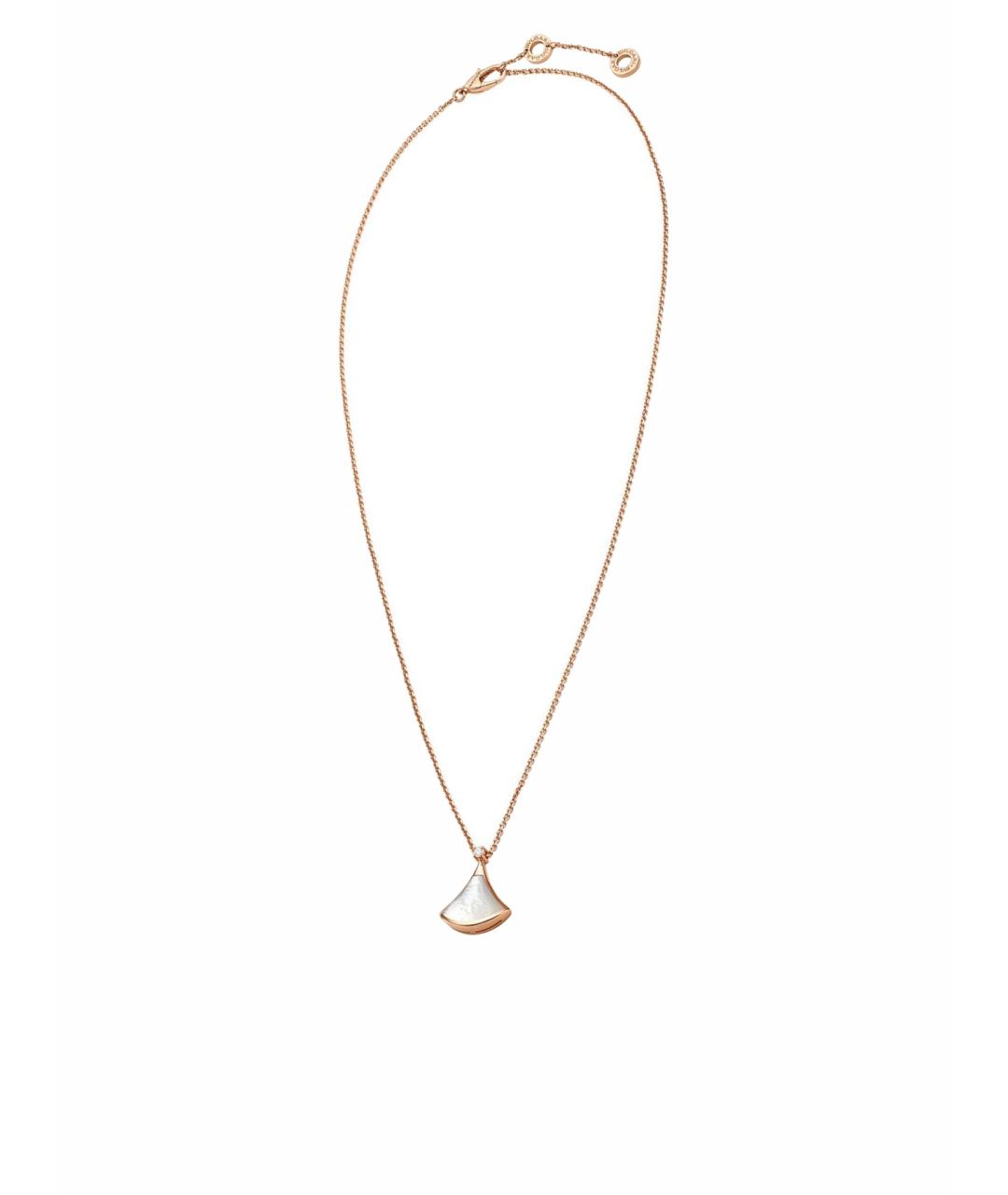 BVLGARI Белое колье из розового золота, фото 1