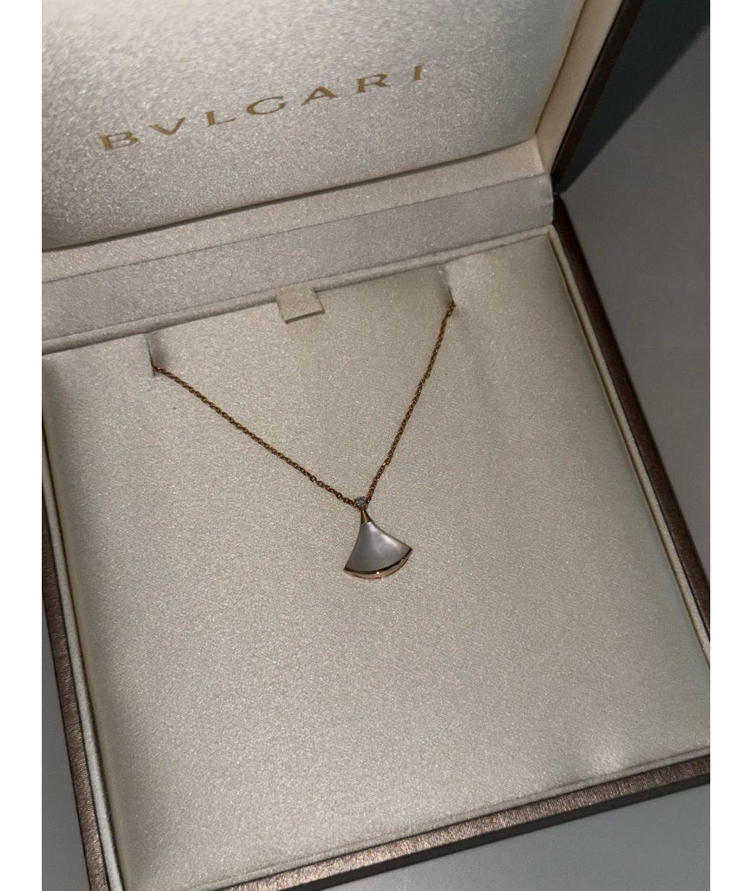 BVLGARI Белое колье из розового золота, фото 4