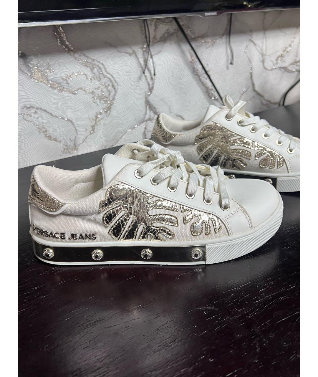 VERSACE JEANS COUTURE Белые кеды из искусственной кожи, фото 5