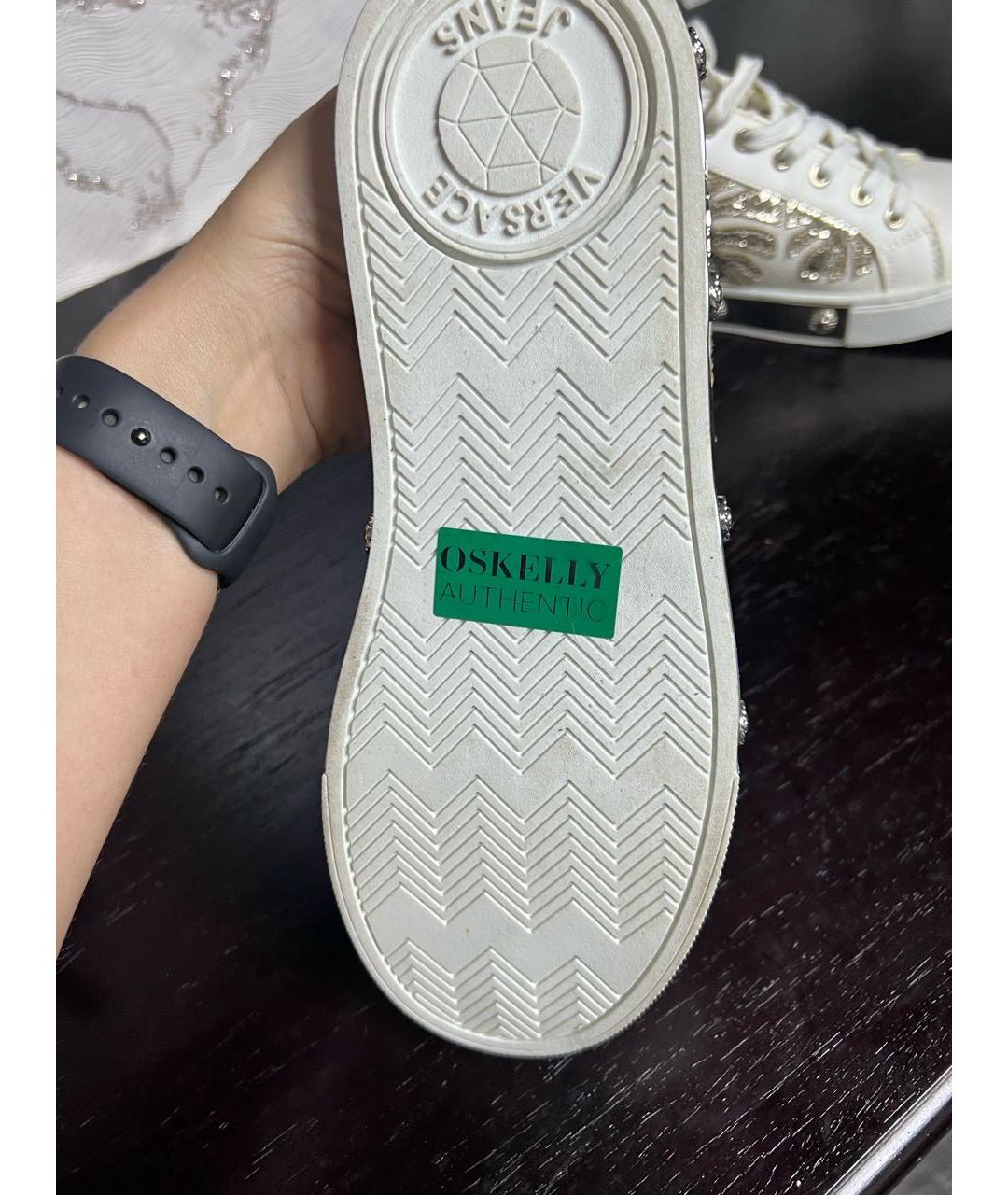 VERSACE JEANS COUTURE Белые кеды из искусственной кожи, фото 3
