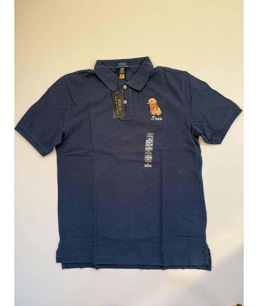 POLO RALPH LAUREN Темно-синяя хлопко-эластановая футболка, фото 6