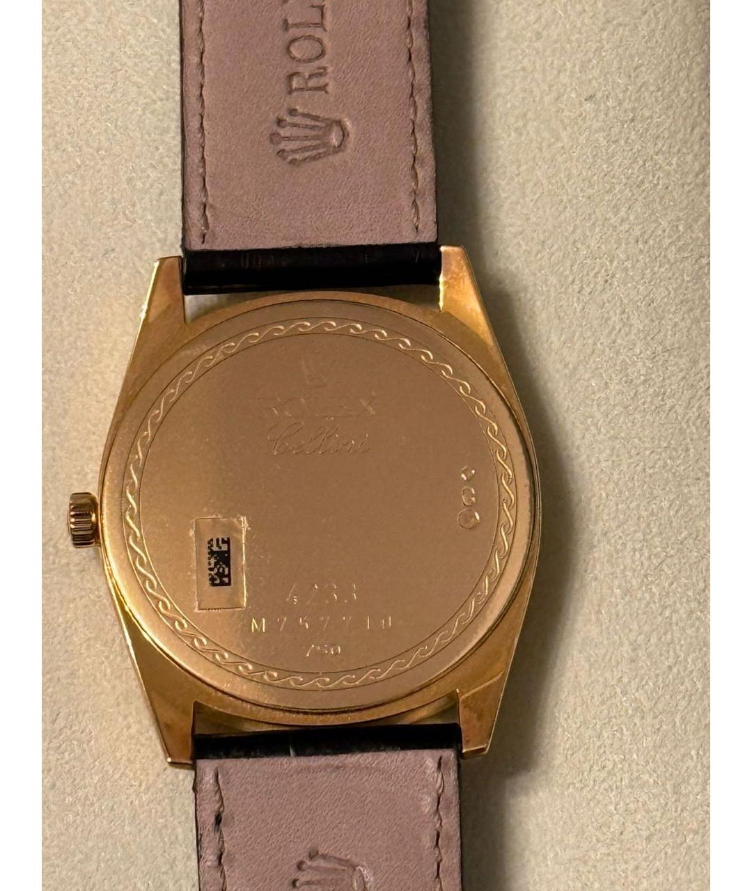 ROLEX Черные часы из желтого золота, фото 3