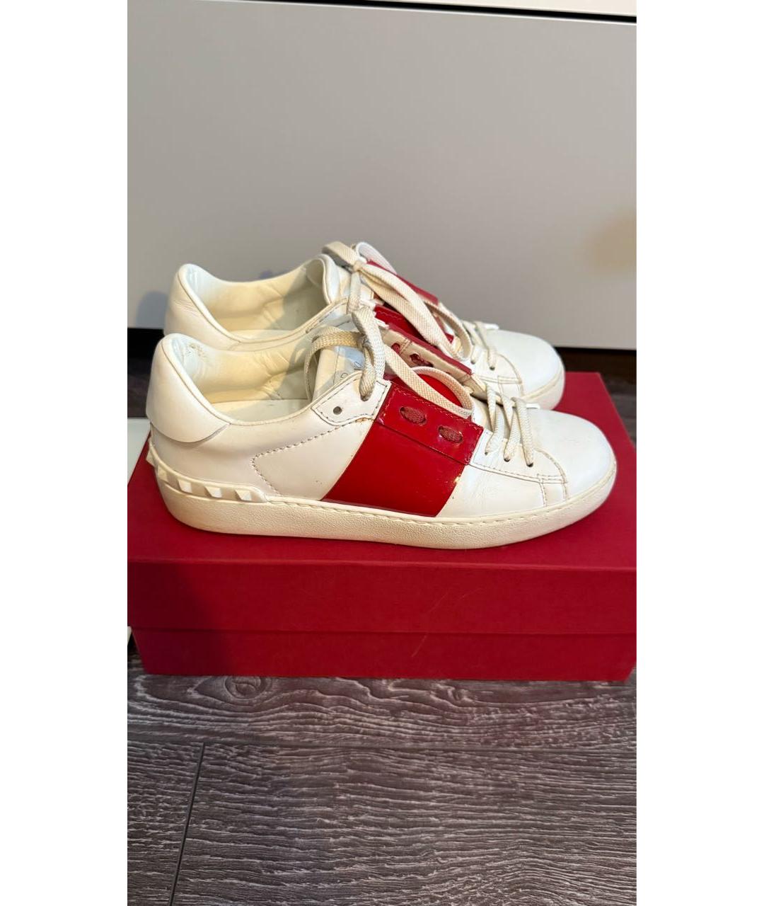 VALENTINO Бордовые кожаные кеды, фото 6