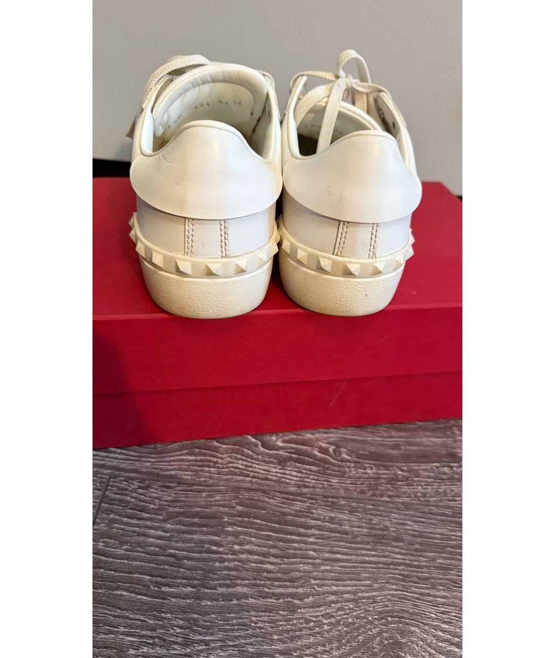 VALENTINO Бордовые кожаные кеды, фото 4