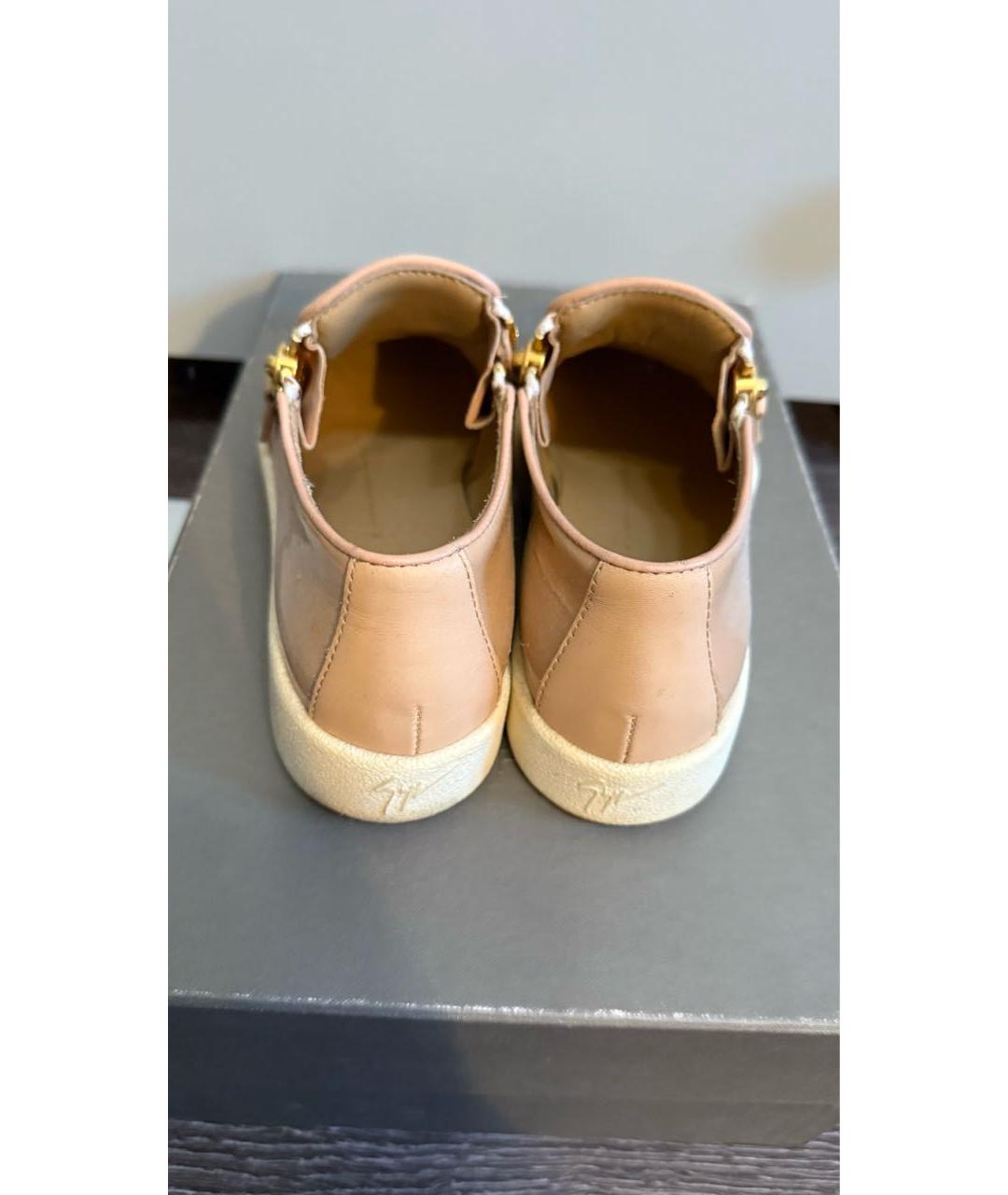 GIUSEPPE ZANOTTI DESIGN Бежевые слипоны из лакированной кожи, фото 4