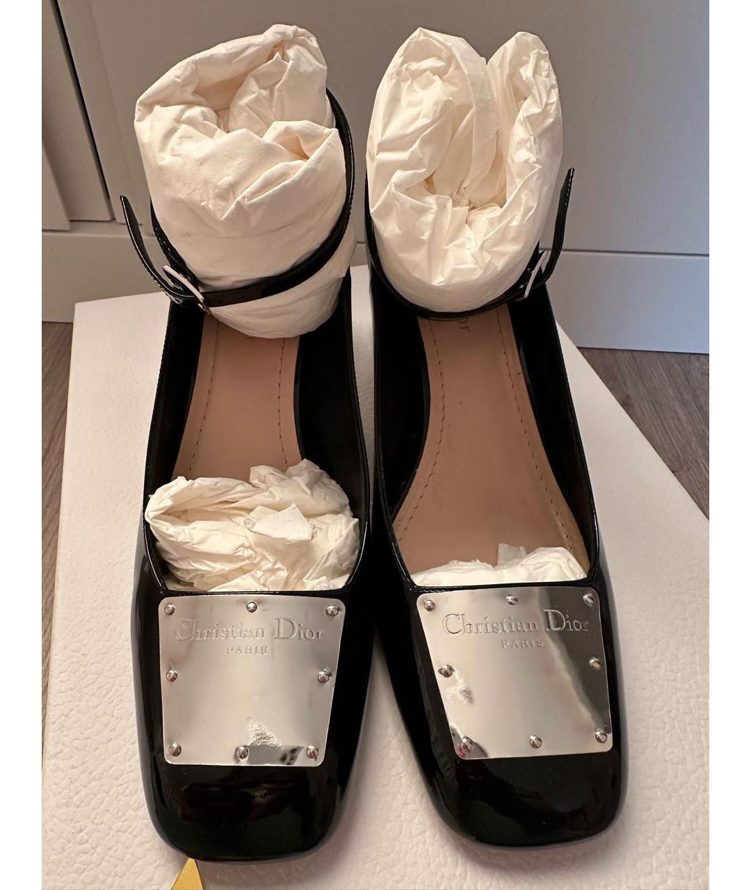 CHRISTIAN DIOR Черные туфли из лакированной кожи, фото 3