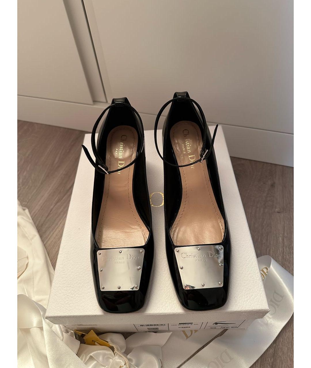 CHRISTIAN DIOR Черные туфли из лакированной кожи, фото 2