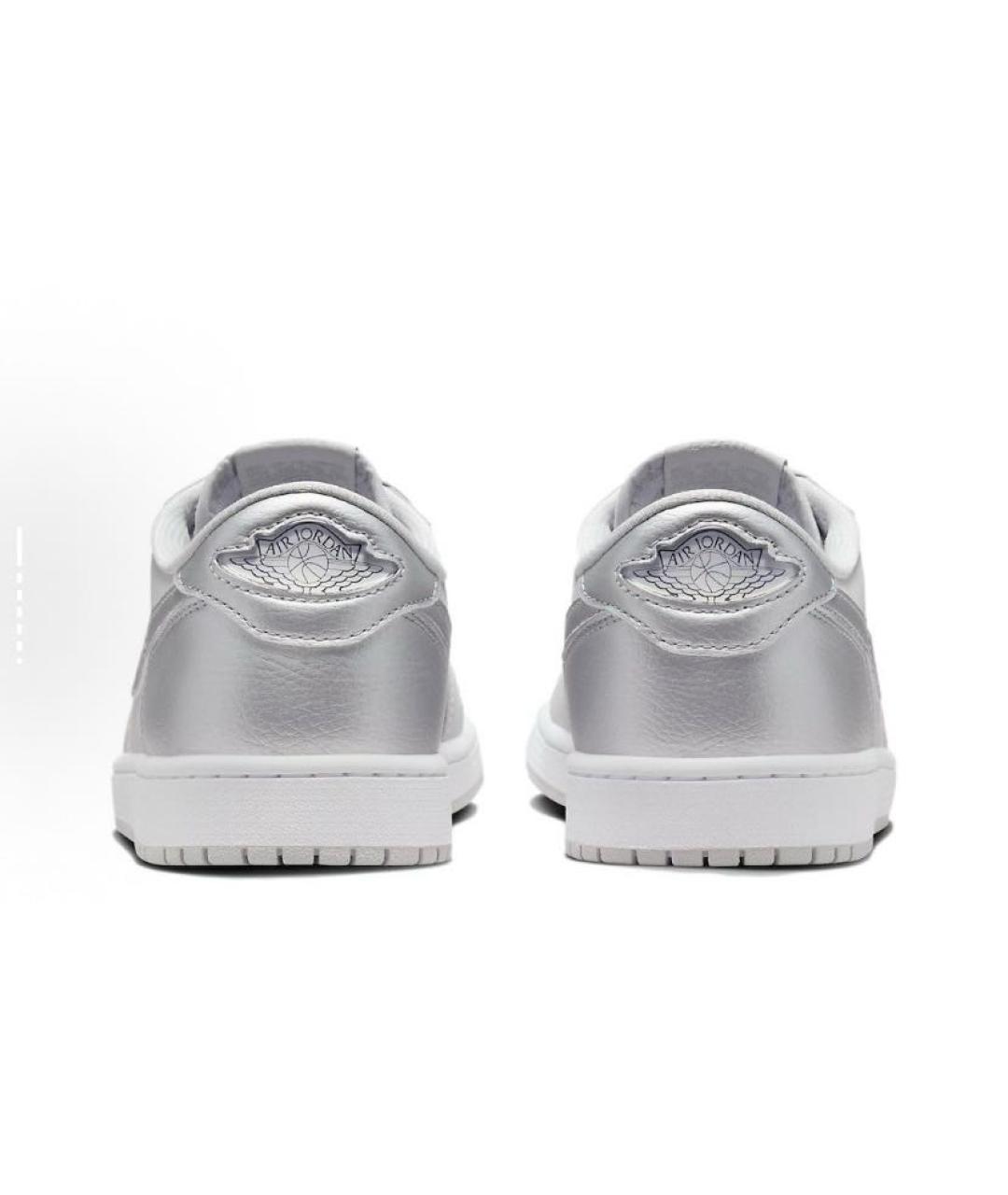 JORDAN Серебряные кожаные кроссовки, фото 5