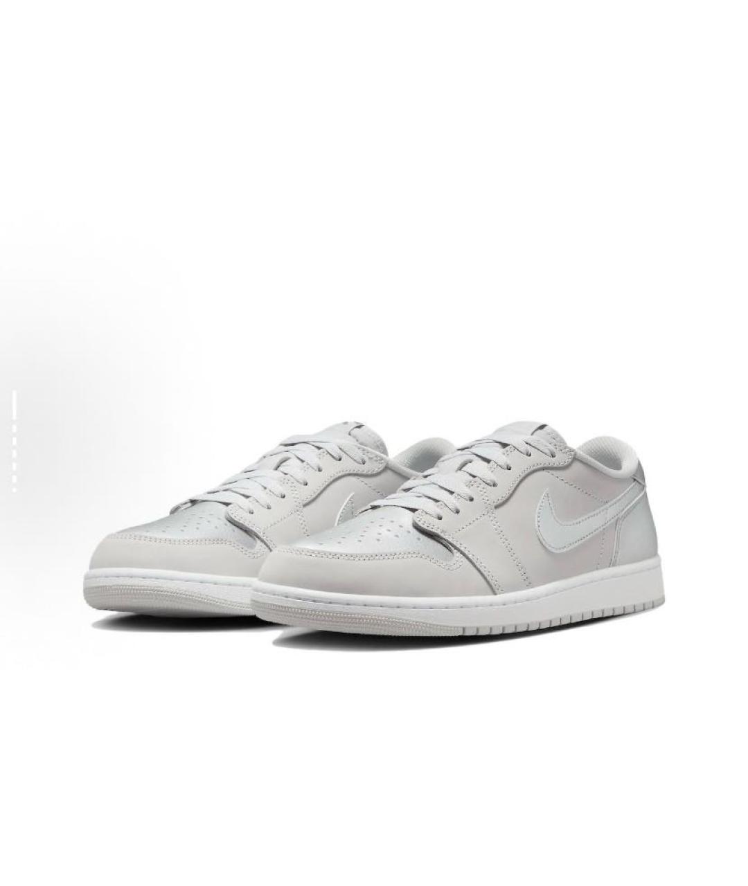 JORDAN Серебряные кожаные кроссовки, фото 3