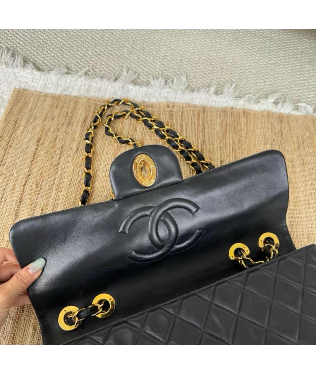 CHANEL Черная кожаная сумка тоут, фото 6