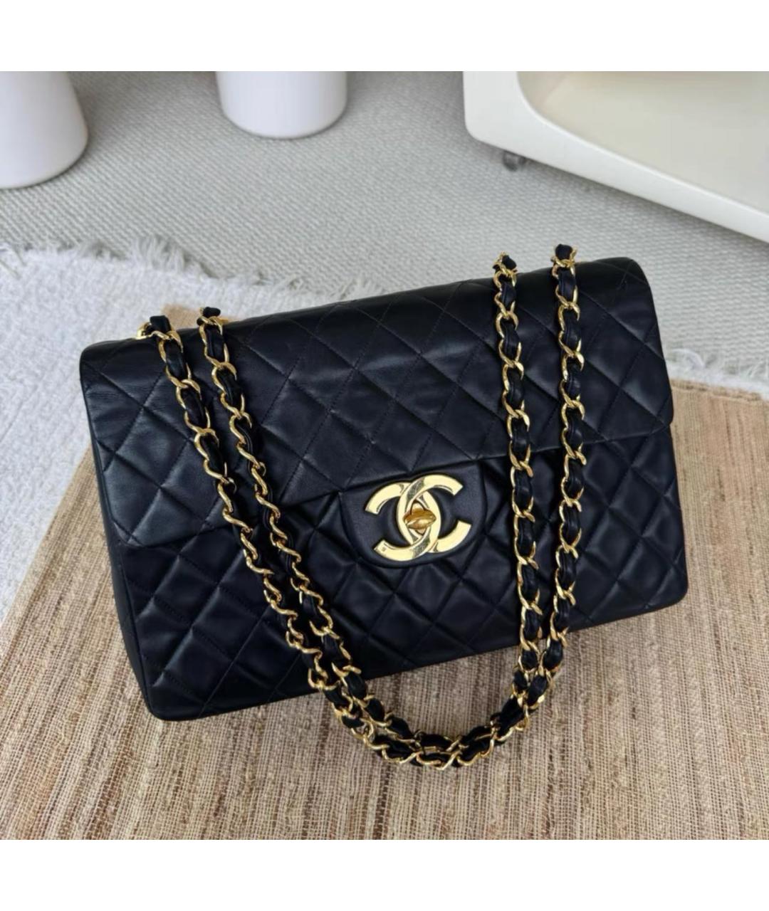 CHANEL Черная кожаная сумка тоут, фото 7